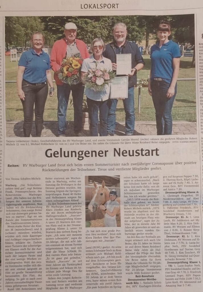 Zeitungsartikel "Gelungener Neustart"